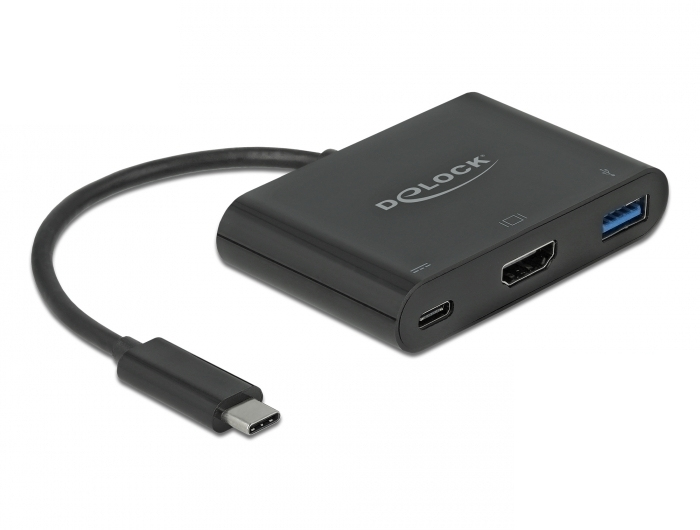 Delock 64091, USB 3.2 Gen 1 (3.1 Gen 1) Type-C, 60 W, Schwarz, HDMI, USB 3.2 Gen 1 (3.1 Gen 1) Type-A, USB 3.2 Gen 1 (3.1 Gen 1) Type-C, Kunststoff, China