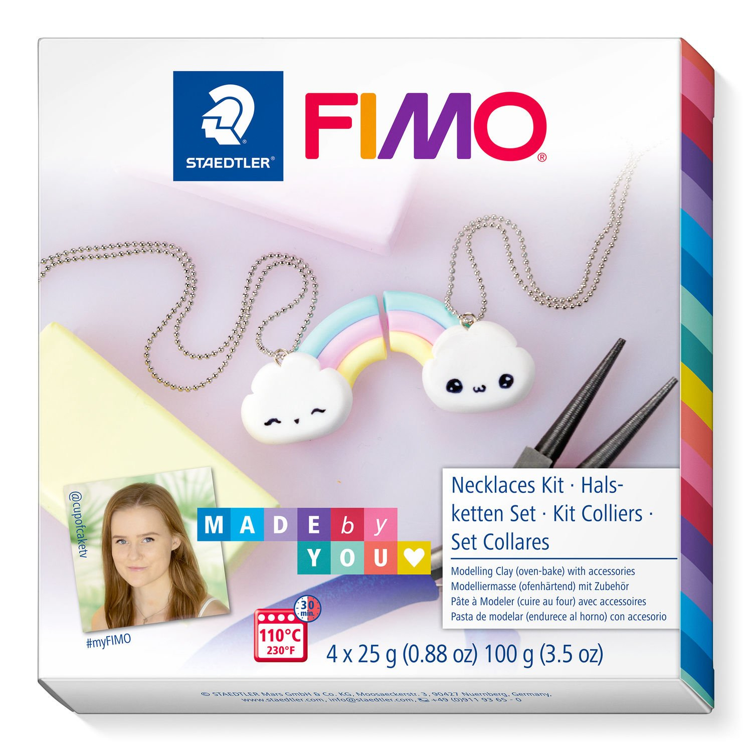 STAEDTLER FIMO 8025 DIY - Knetmasse - Mintfarbe - Pink - Vanillefarbe - Weiß - Erwachsene - 4 Stück(e) - 4 Farben - 110 °C