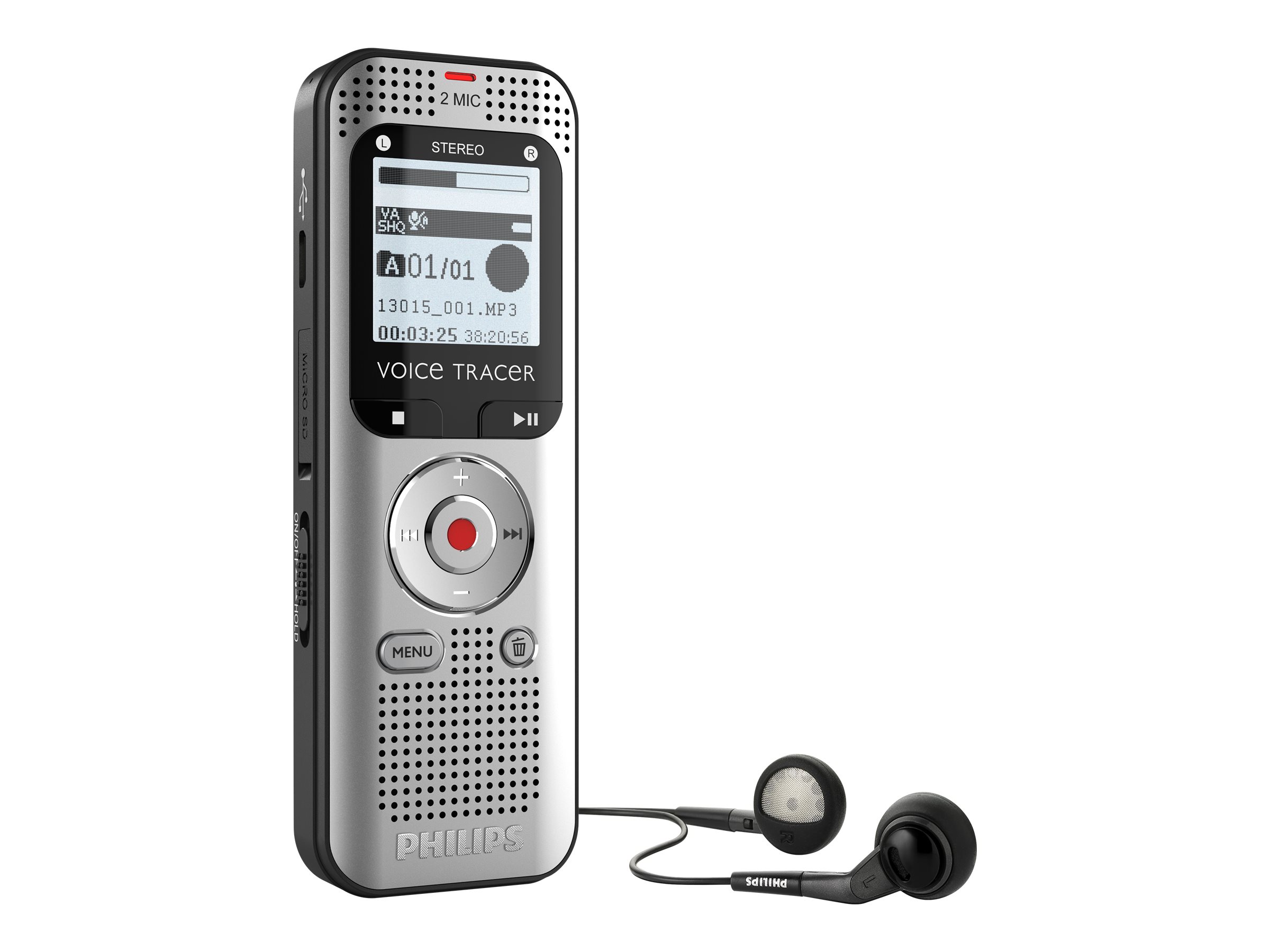 Philips Diktiergerät VoiceTracer Dvt2015 - Recorder - 2.400 min, Ansicht 4