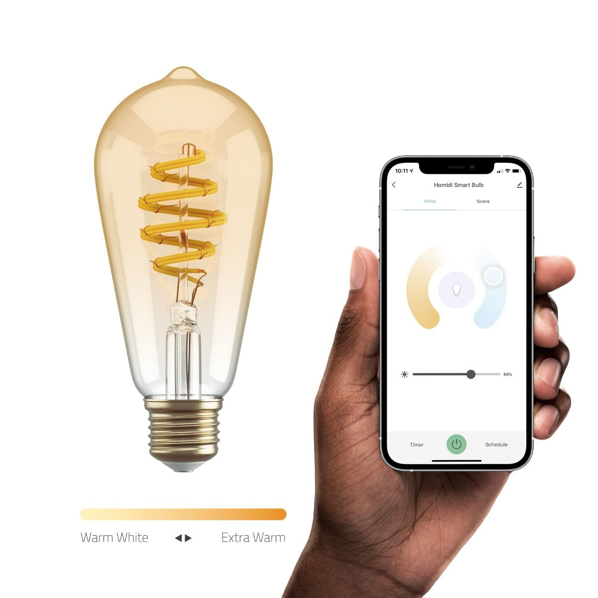 Hombli Smart - Glühbirne mit LED-Filament - Form: ST64, Ansicht 4