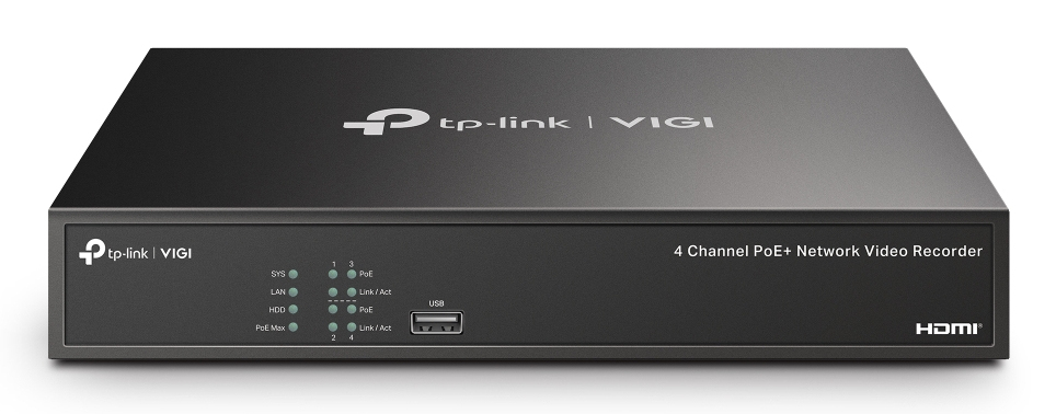 TP-LINK VIGI NVR1004H-4P V1 - NVR - 4 Kanäle, Ansicht 4