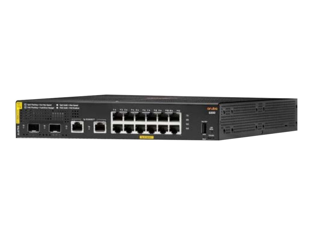 HPE Aruba 6000 12G Class4 PoE 2G/2SFP 139W Switch - Switch - managed - 12 x 10/100/1000 (PoE+)