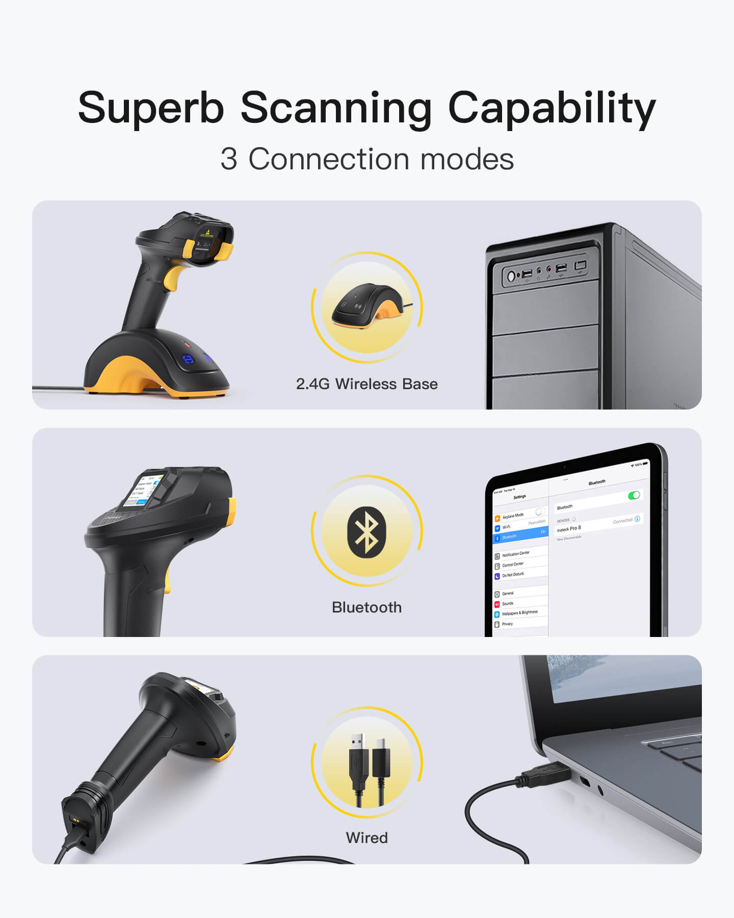 Inateck Barcodescanner Pro 8 black[Pro 8_black], Ansicht 4