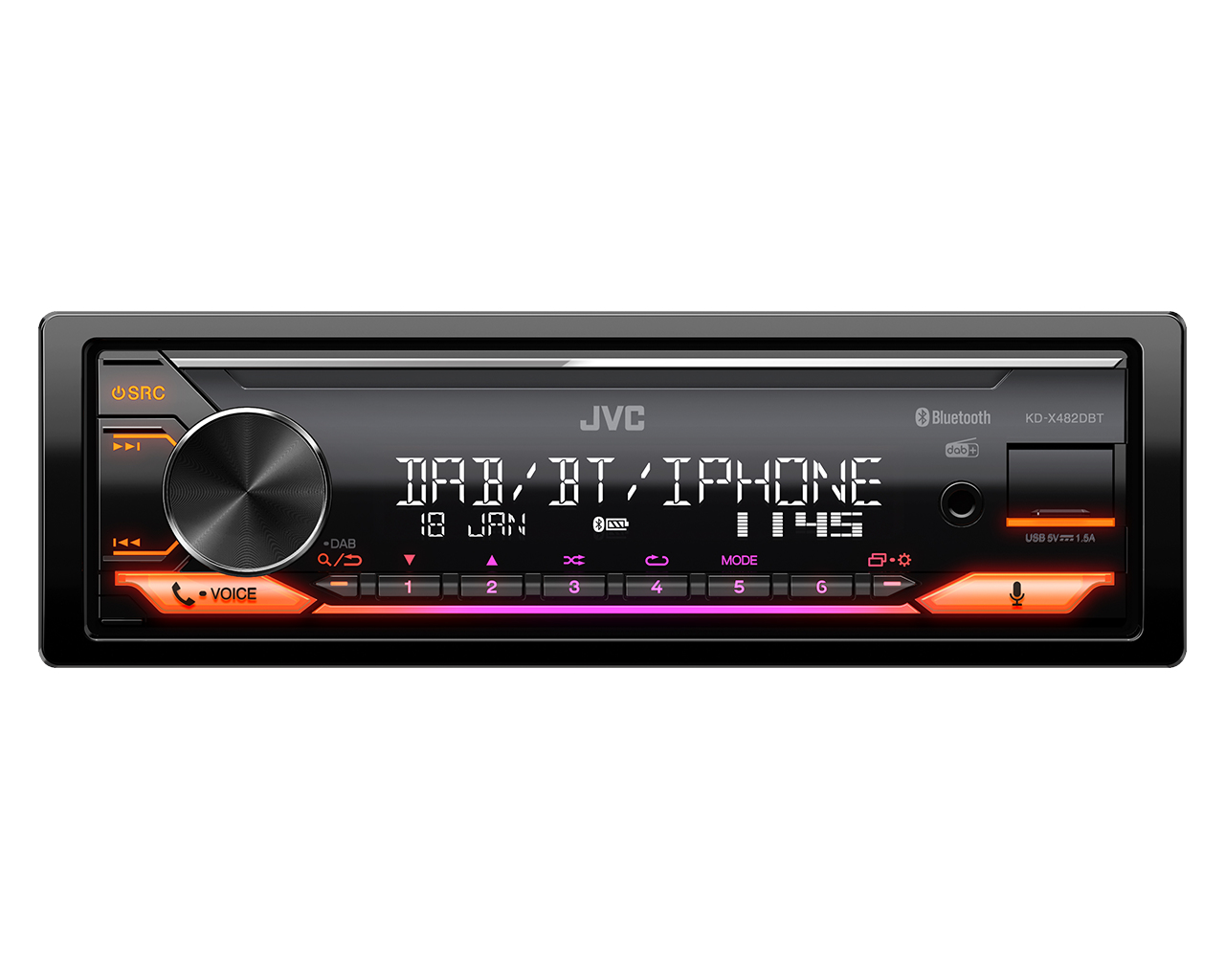 JVC KD-X482DBT - Auto - Digital Receiver - im Armaturenbrett, Ansicht 2