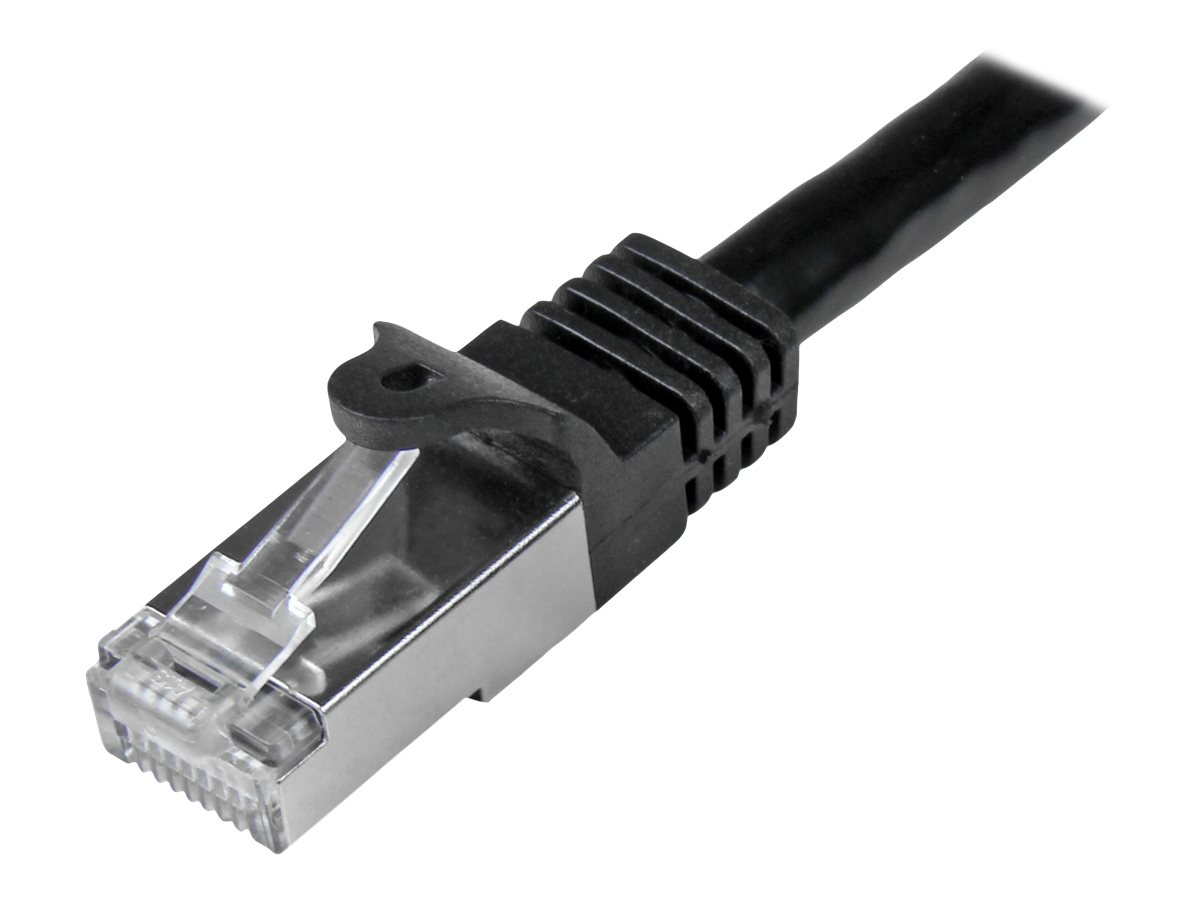 StarTech.com Startech 5m CAT6 Ethernet Cable, 10 Gigabit Shielded Snagless RJ45 100W PoE Patch Cord, CAT 6 10GbE SFTP Network Cable w/Strain Relief, Black, Wiring is UL Certified/TIA - Category 6 - 26AWG (N6SPAT5MBK)