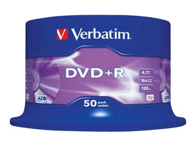 Verbatim Opt Media DVD+R Verbatim 4,7GB 50pcs P (43550)