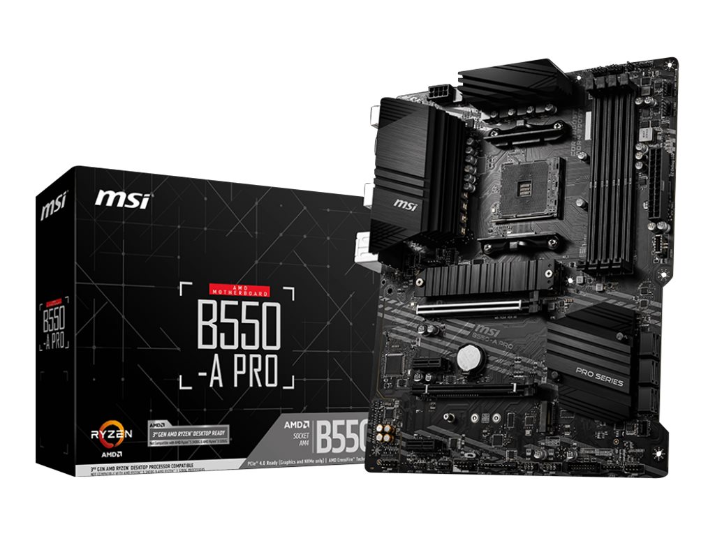 MSI B550-A PRO - Motherboard - ATX - Socket AM4 - AMD B550 - USB-C Gen2, USB-C Gen1, USB 3.2 Gen 1, USB 3.2 Gen 2 - Gigabit LAN - Onboard-Grafik (CPU erforderlich)