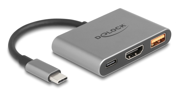 Delock USB Type-C Adapter zu HDMI 4K 30 Hz mit Typ-A und PD 2.0 90, Ansicht 4