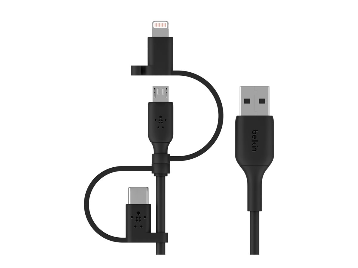Belkin BOOST CHARGE Universal - USB-Kabel - USB männlich zu Micro-USB Typ B, Lightning, 24 pin USB-C männlich, Ansicht 3