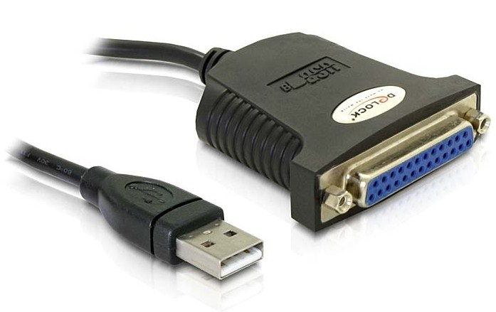 Delock USB 1.1 parallel adapter, USB A, DB25, 0,8 m