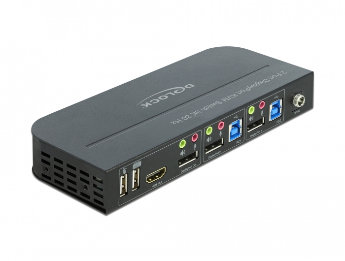 Delock DisplayPort 1.4 KVM Switch 8K 30 Hz with USB 3.0 and Audio, Ansicht 3
