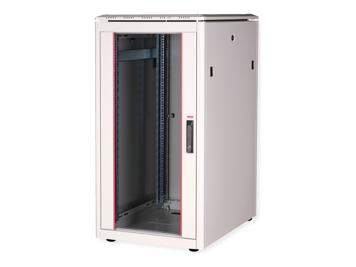 ROLINE 19 Zoll Netzwerkschrank Pro 22 HE 600x800 BxT Glastür grau, Ansicht 5