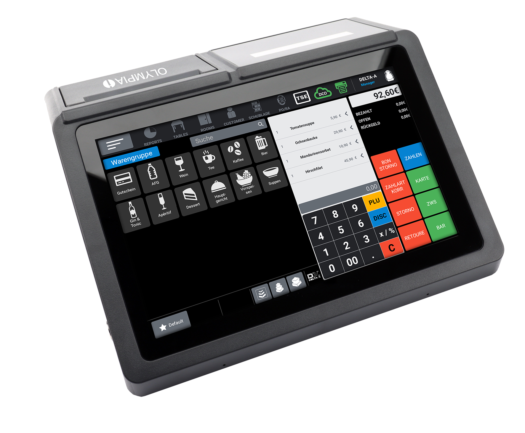 Olympia Registrierkasse T110 schwarz, Ansicht 3