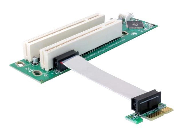 Delock Riser card PCI Express x1 > 2x PCI 32Bit 5 V with flexible cable 9 cm left insertion (41341)