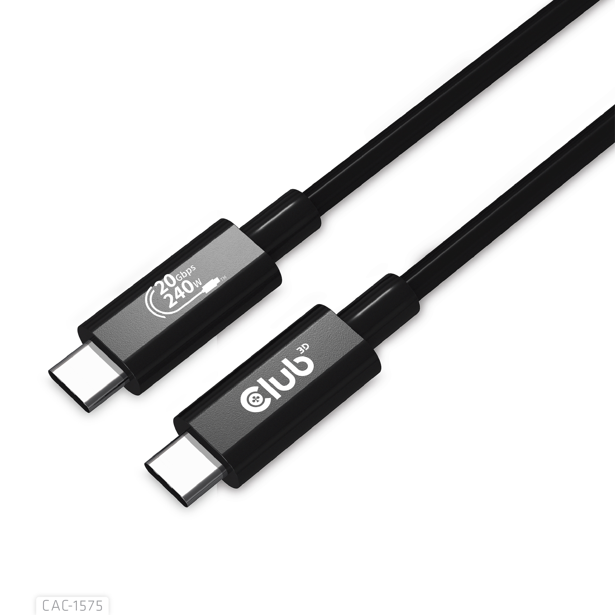 Club 3D USB-Kabel - 24 pin USB-C (M) zu 24 pin USB-C (M) - USB4 Gen2x2 - 48 V - 5 A - 2 m - bi-direktional - 4K 60 Hz, Ansicht 2