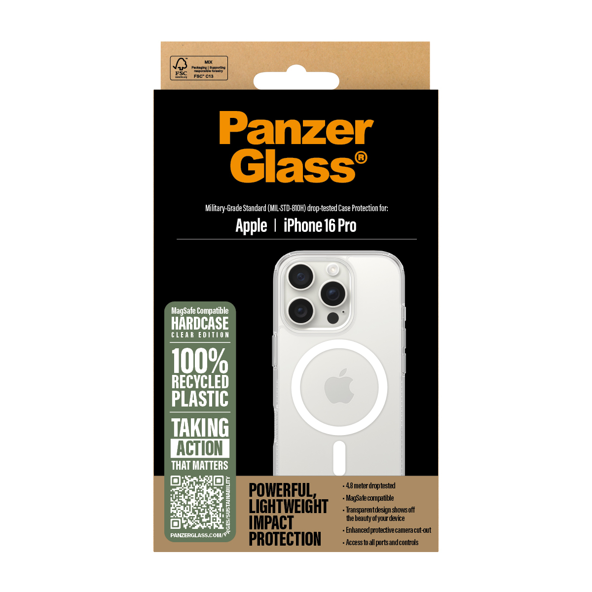 PanzerGlass HardCase - Hintere Abdeckung für Apple iPhone 16 Pro - kompatibel mit MagSafe, Ansicht 4
