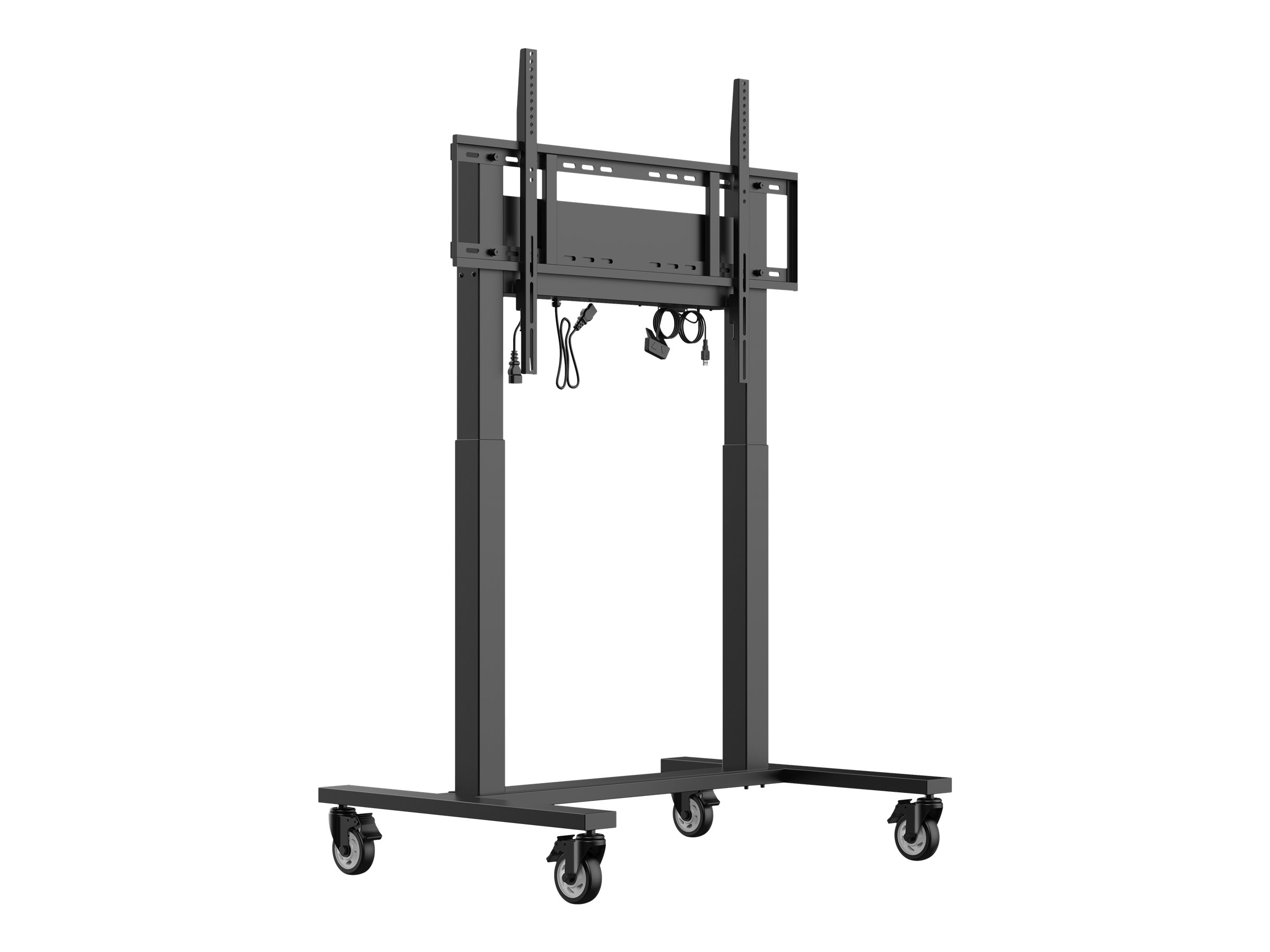 Floor lift on wheels, max. load 80kg (86") , Electric height adjustable with 500mm range, centre 993-1493mm, max VESA 800x600, anti-collison, Wired control pad and software control from iiyama iLFD TExx series.