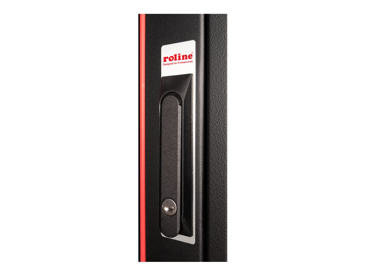 ROLINE 19 Zoll Netzwerkschrank Pro 36 HE 600x800 BxT Glastür schwarz, Ansicht 4