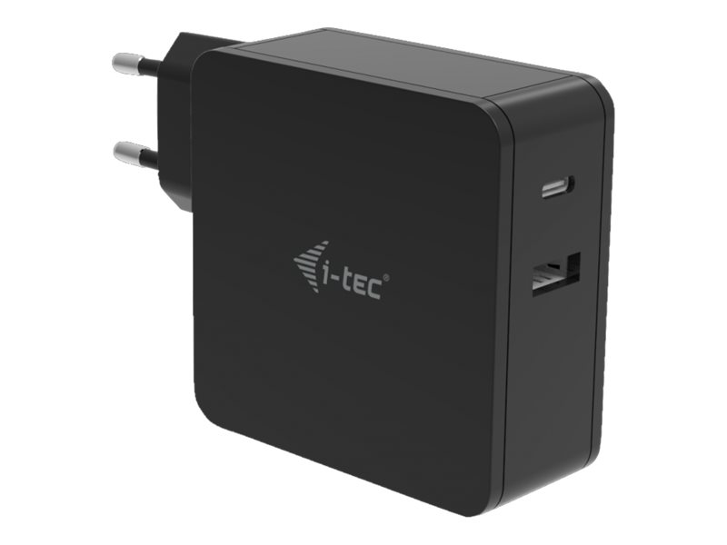 iTec USB C Universal Charger 60W 1x USB-C port 60W 1x USB-A port 12W fuer laptops tablets smartphones HP Apple Dell MacBook usw.