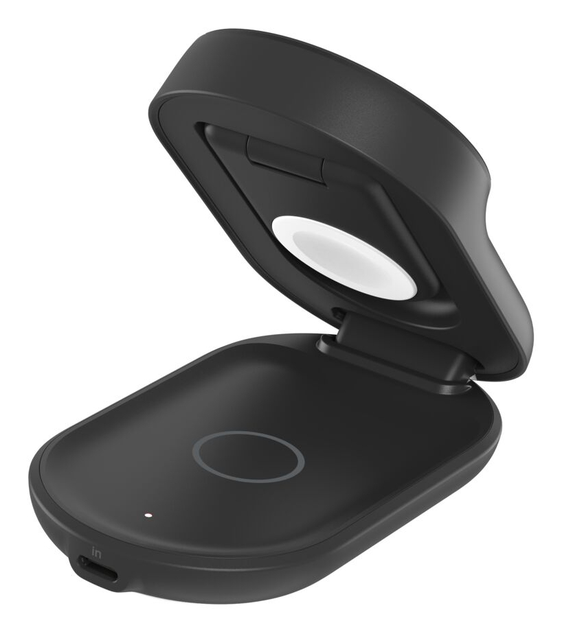 Belkin UltraCharge - Kabelloses Ladegerät - 3-in-1, magnetisch, faltbar, mit Qi2 + AC-Netzteil - Schwarz, Ansicht 4
