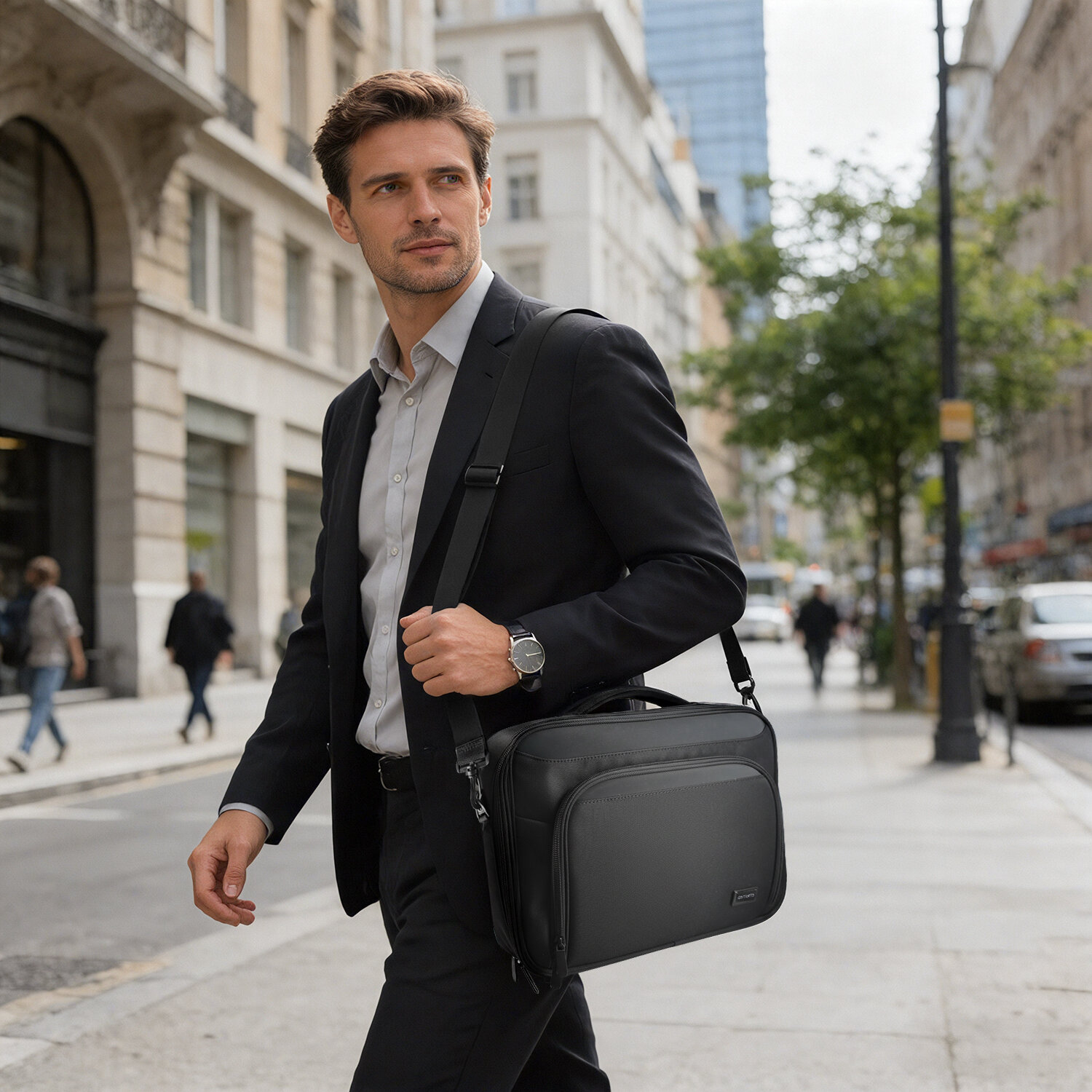 4smarts Laptop-Tasche Target Eco Clamshell 13–14” schwarz, Ansicht 2