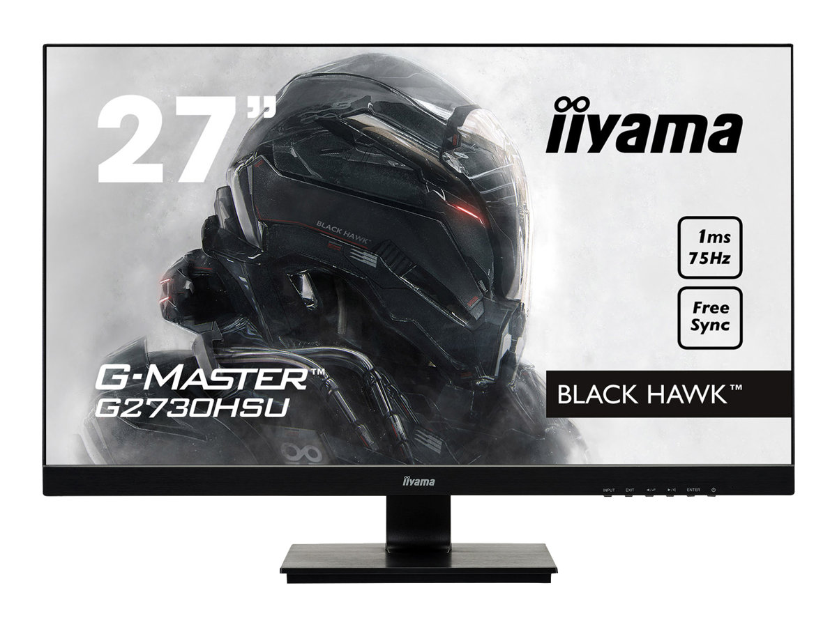 iiyama G-MASTER Black Hawk G2730HSU-B1 - LED-Monitor - 68.6 cm (27") - 1920 x 1080 Full HD (1080p) @ 75 Hz - TN - 300 cd/m²