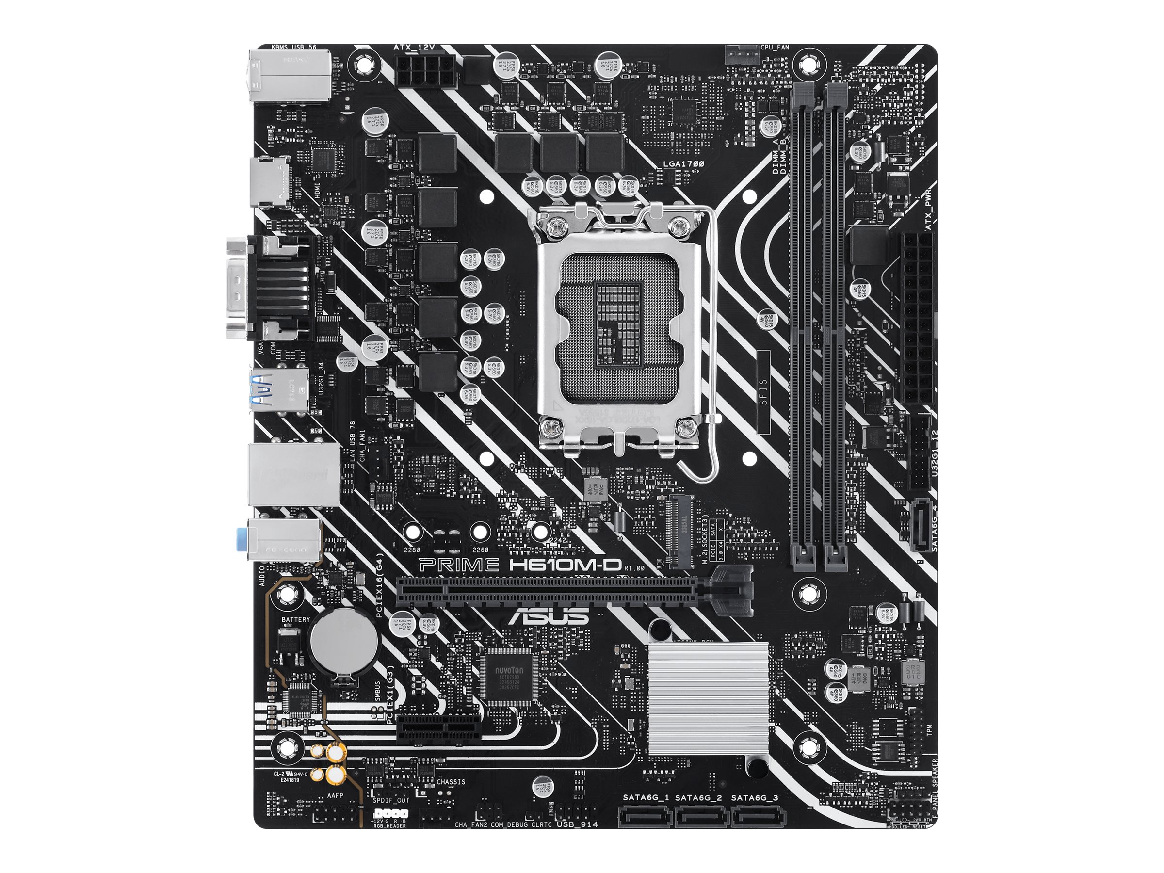 ASUS PRIME H610M-D - Motherboard - micro ATX - LGA1700 Sockel - H610 Chipsatz - USB 3.2 Gen 1 - Gigabit LAN - Onboard-Grafik (CPU erforderlich)