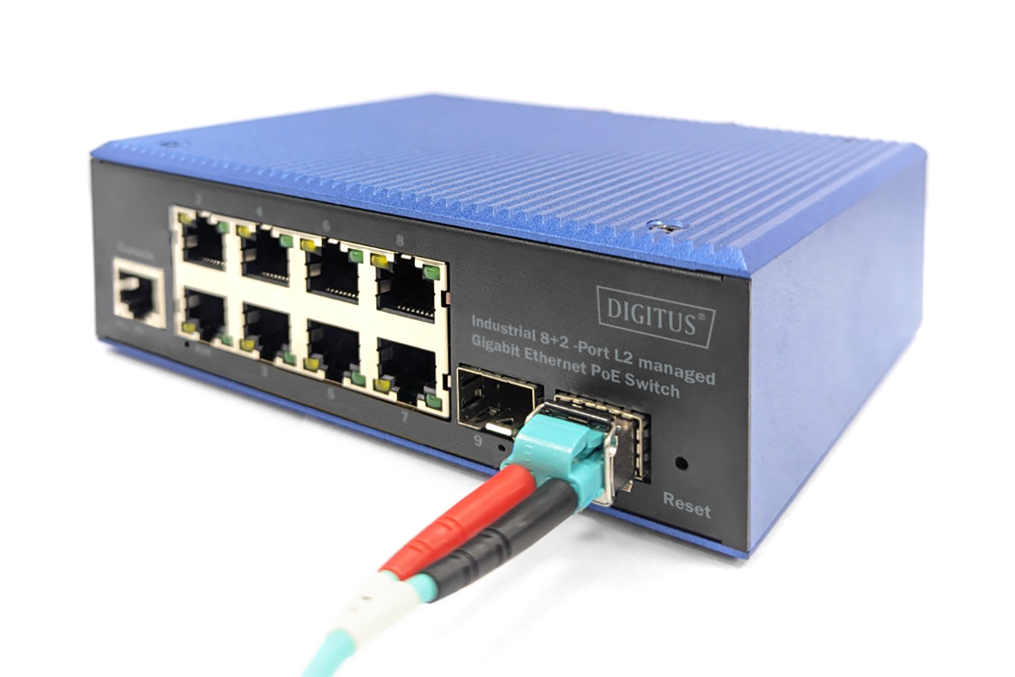 DIGITUS Industrial 8+2-Port L2 managed Gigabit Ethernet PoE Switch, Ansicht 3