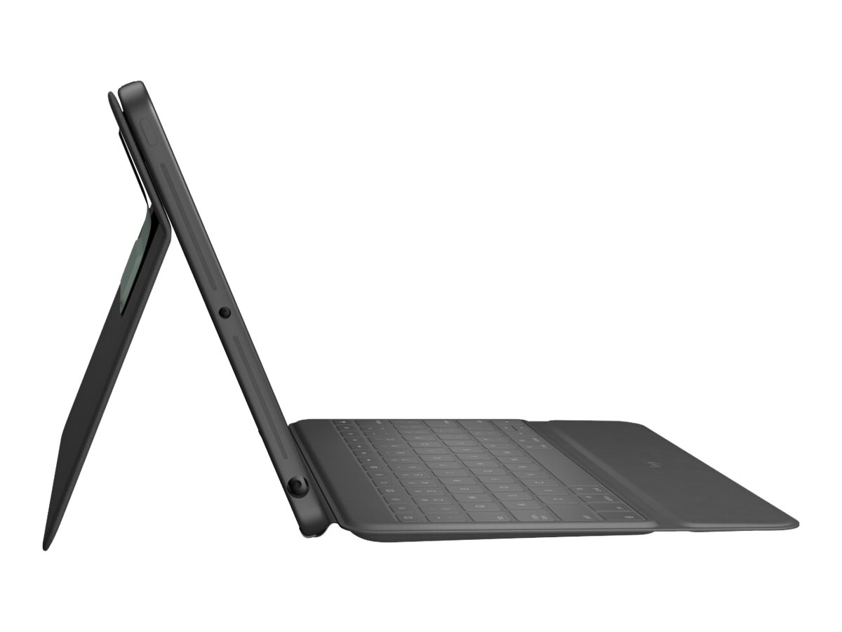 Logitech Rugged Folio - Tastatur und Foliohülle - Apple Smart connector - QWERTZ - Deutsch - für Apple 10.2-inch iPad (7. Generation 8. Generation 9. Generation)