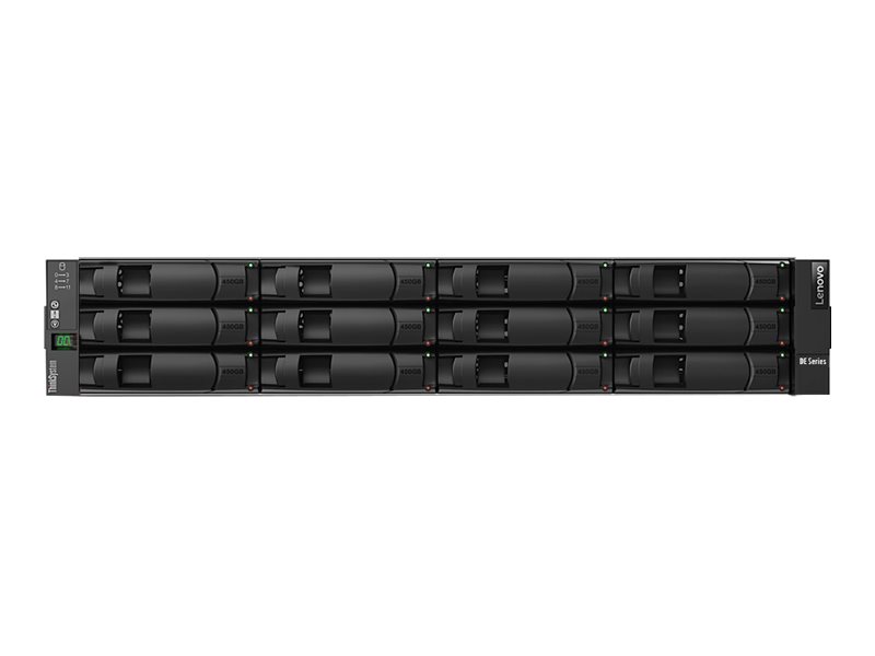 Lenovo ThinkSystem DE2000H Hybrid 2U12 LFF controller enclosure - Festplatten-Array - 12 Schächte (SAS-3) - 16Gb Fibre Channel, SAS 12Gb/s (extern) - Rack - einbaufähig