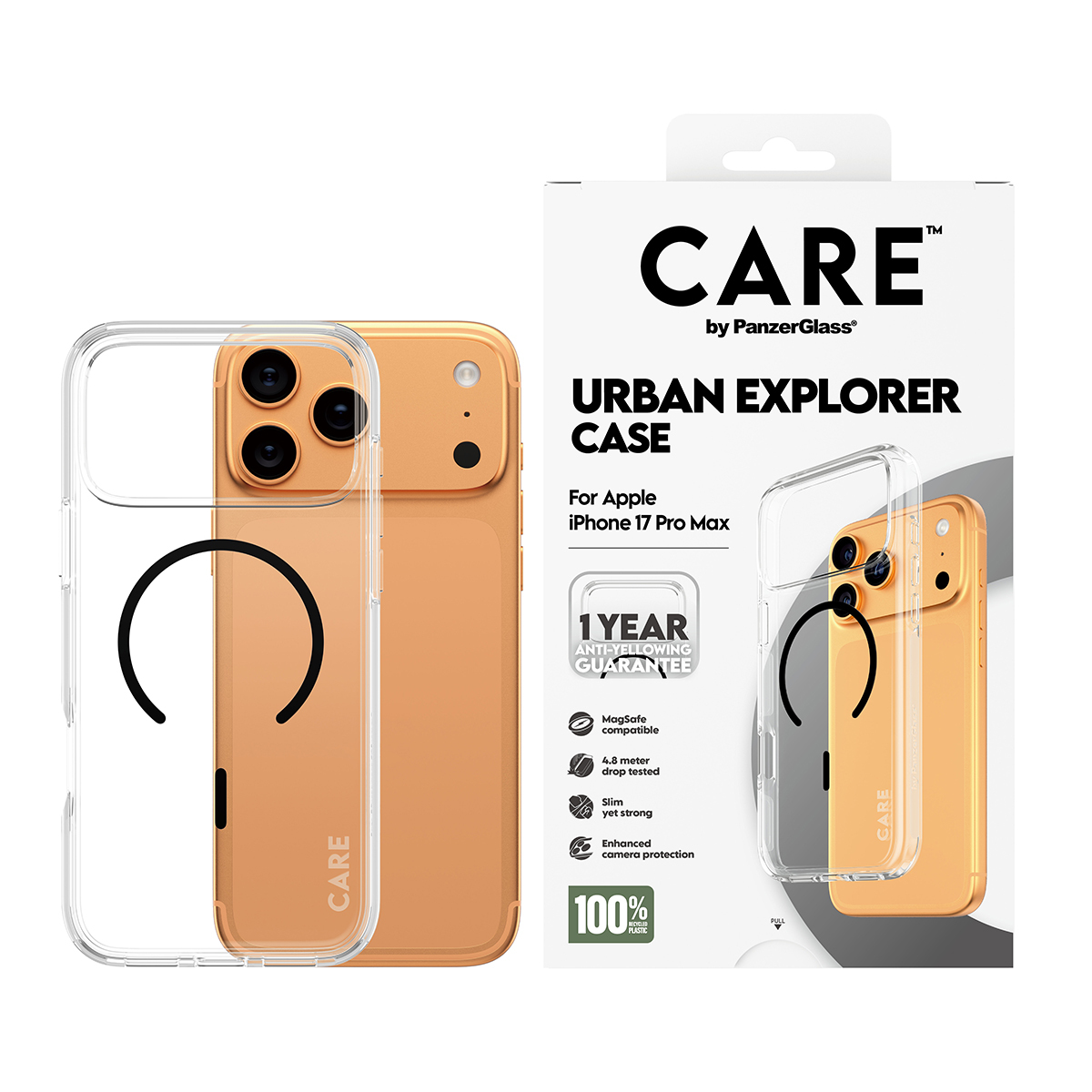 PanzerGlass CARE by Flagship Case Transparent Urban Combat w. Black MagSafe iPhone, Ansicht 2
