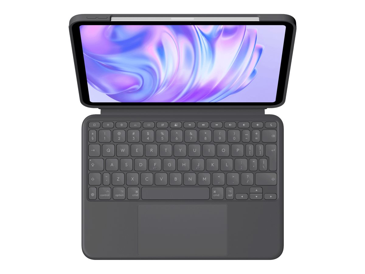 Logitech Combo Touch - Tastatur und Foliohülle - mit Trackpad - hinterleuchtet - Apple Smart connector - QWERTY - US International - Graphite - für Apple 11-inch iPad Pro (M4)