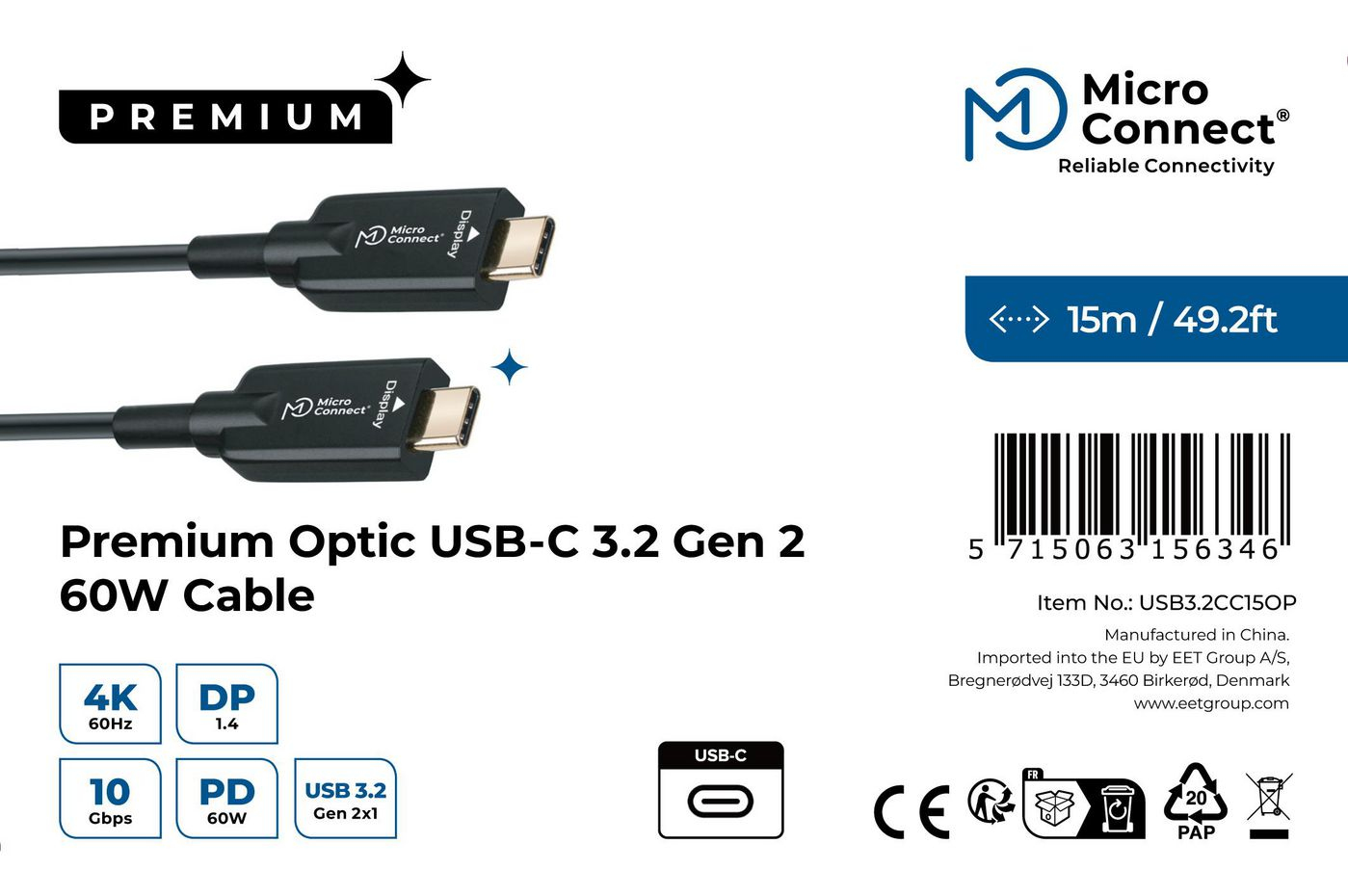 MicroConnect USB-Kabel - 24 pin USB-C (M), Ansicht 4
