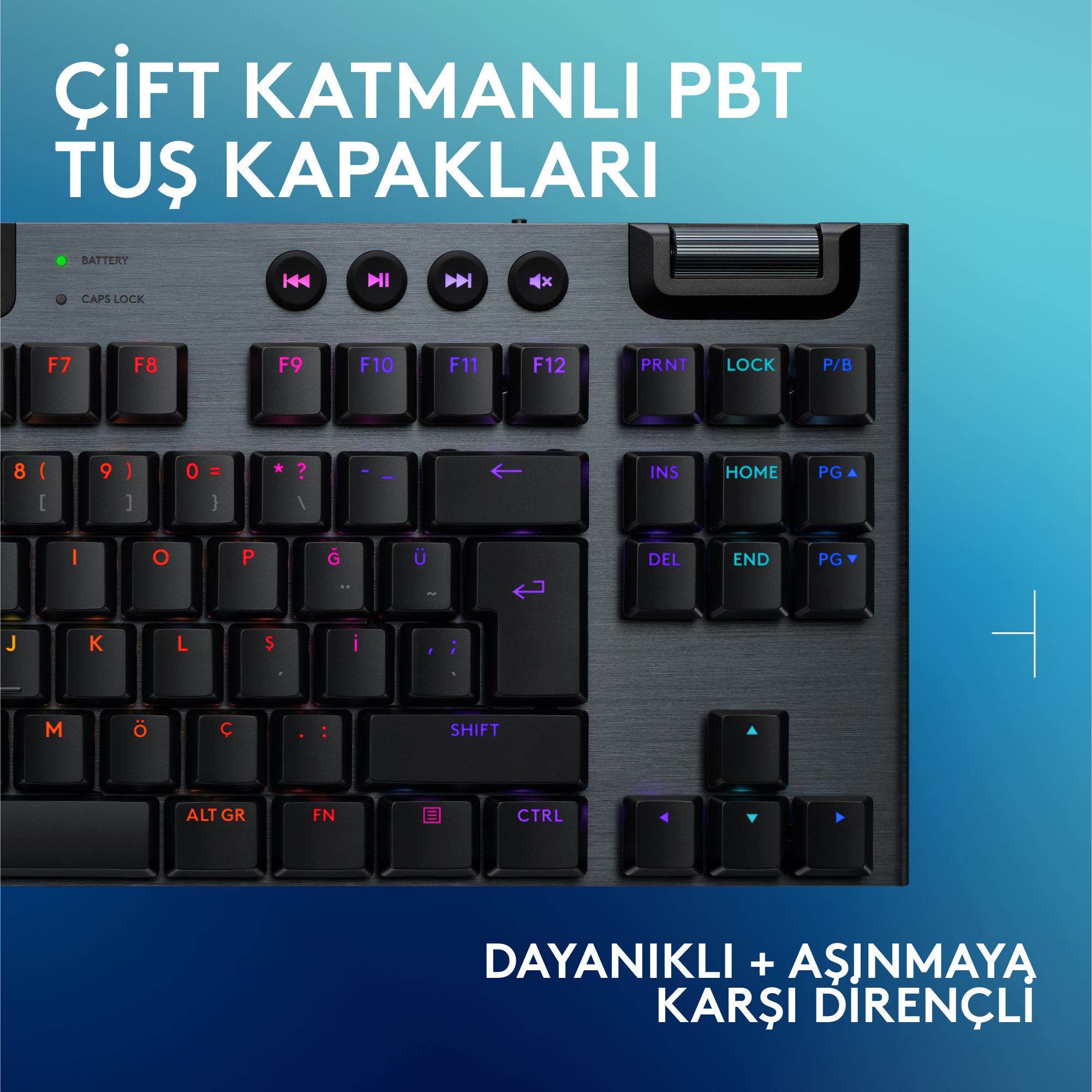 Logitech G G915 X - Tastatur - LIGHTSPEED - TKL - kabellos - Bluetooth - USB - GLT - Schwarz - TL: US, QWERTY, Ansicht 2