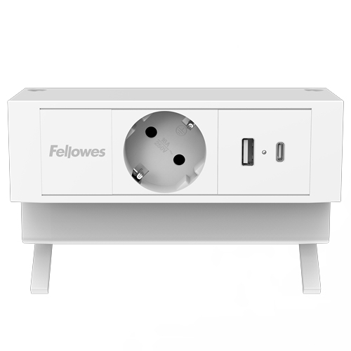 Fellowes Strommodul Schreibtisch 1xSteckdose USB-A USB-C wei, Ansicht 2