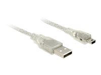 0.5m - USB2.0-A/USB2.0 Mini-B USB Kabel 0,5 m USB A Mini-USB B Transparent
