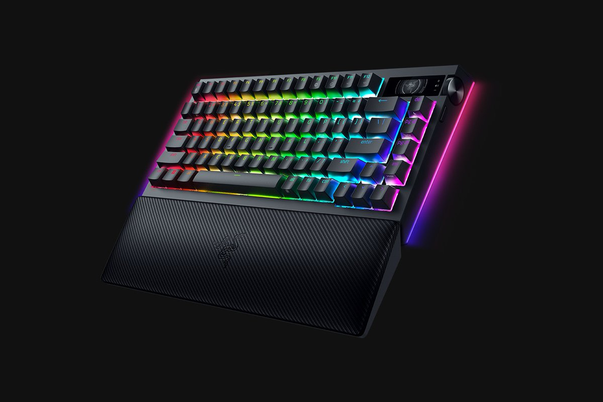 Razer BlackWidow V4 Pro - Tastatur - 75% - mit OLED-Display, Befehlswähler - TL: US, QWERTY, Ansicht 2