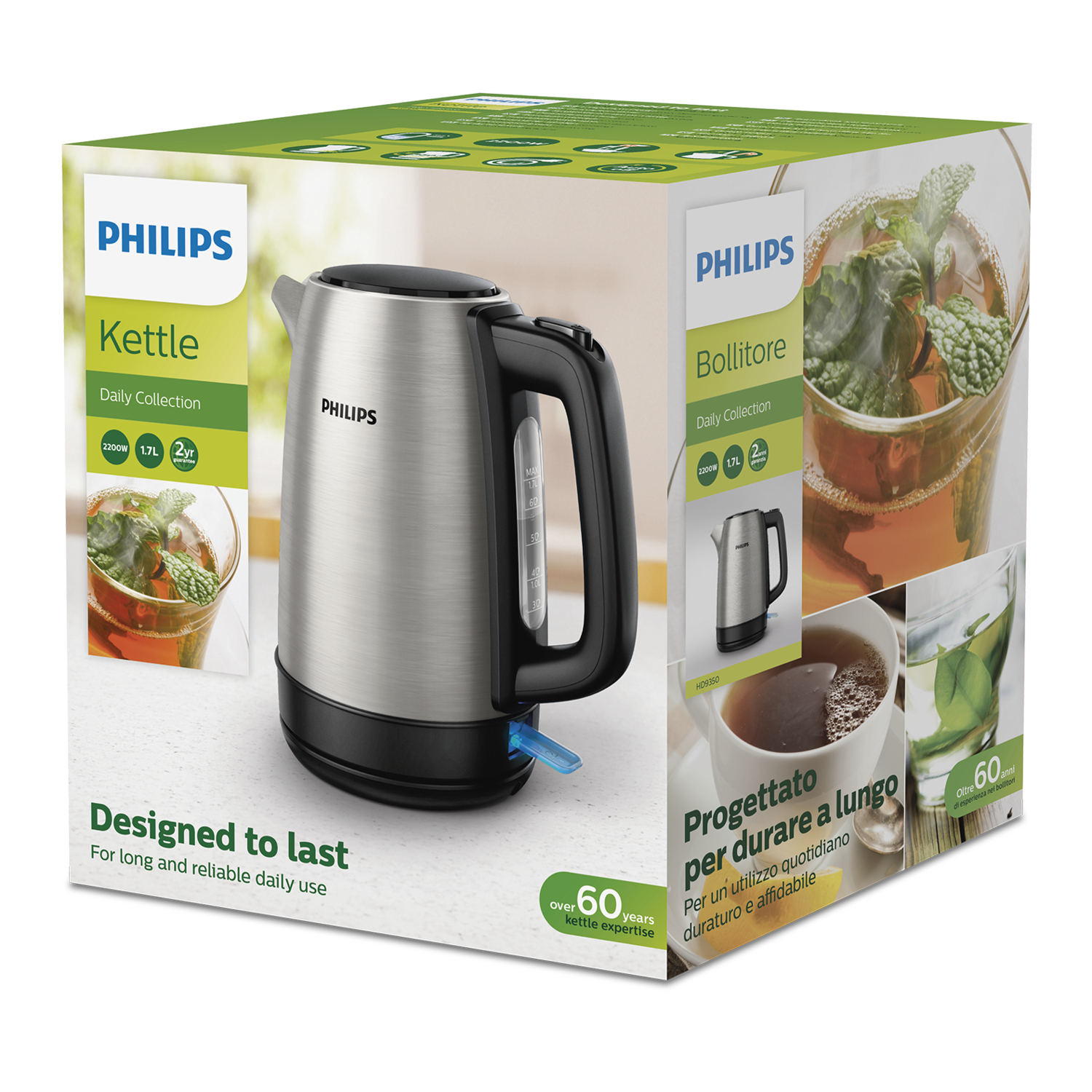 Philips Daily Collection HD9350/91 - 1,7 l - 2200 W - Schwarz - Edelstahl - Polypropylen (PP) - Edelstahl - Wasserstand, Ansicht 3