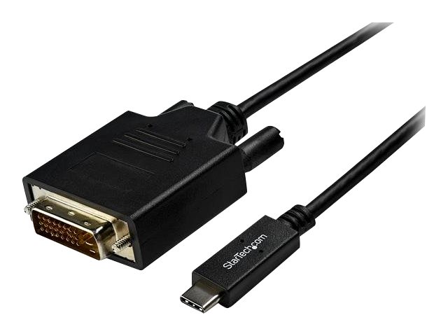 StarTech.com USB-C auf DVI Kabel - USB 3.1 Typ C zu DVI - Monitorkabel - 1920 x 1200 - Schwarz - Externer Videoadapter
