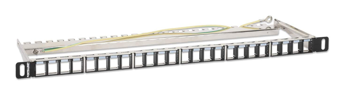 Intellinet 24-Port Patchpanel geschirmt und unbestückt 0.5HE - Zubehör Stromversorgung - 0,48 m, Ansicht 2