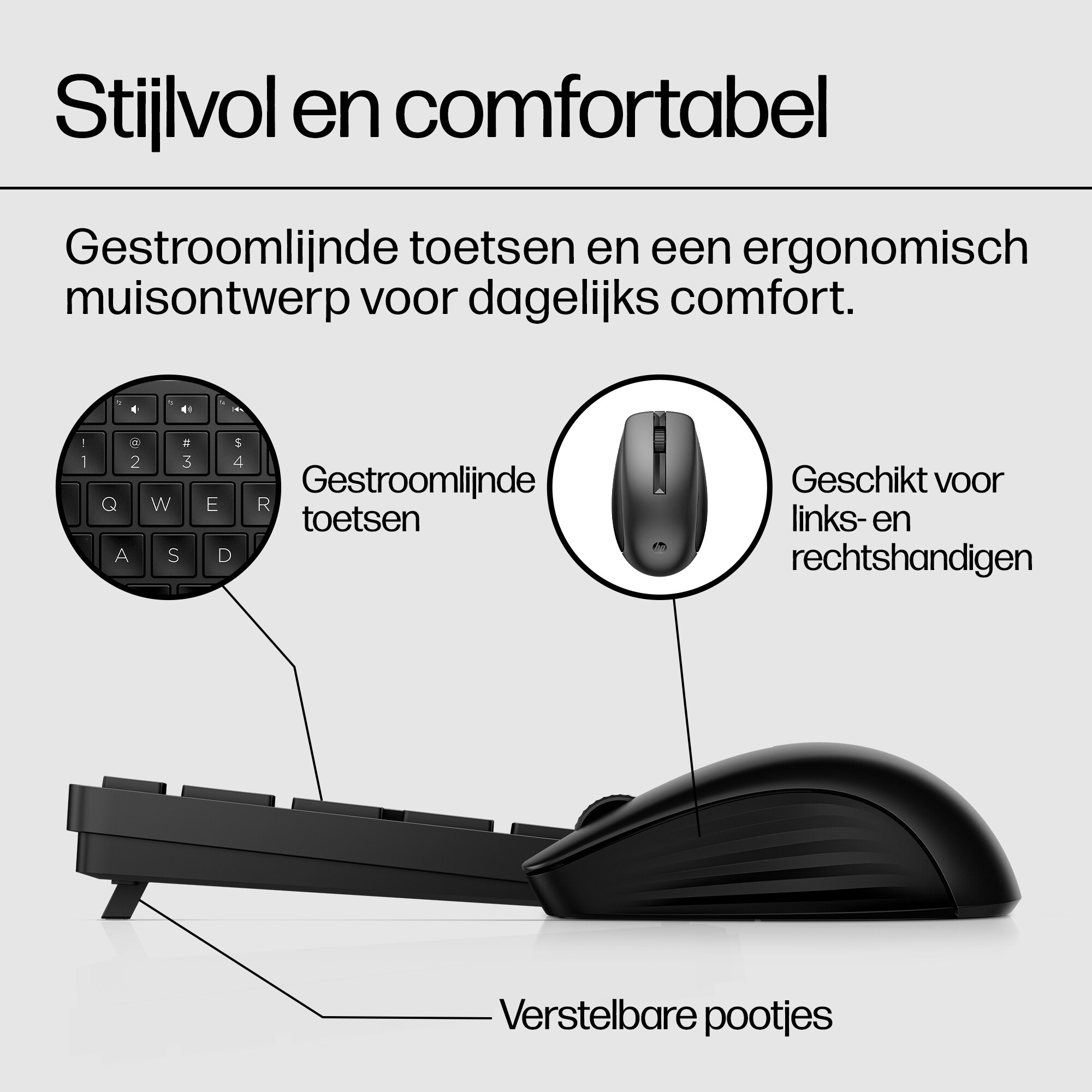 HP 650 Wireless-Tastatur und -Maus - Volle Größe (100%) - Kabellos - RF Wireless - Membran Key Switch - Weiß, Ansicht 4
