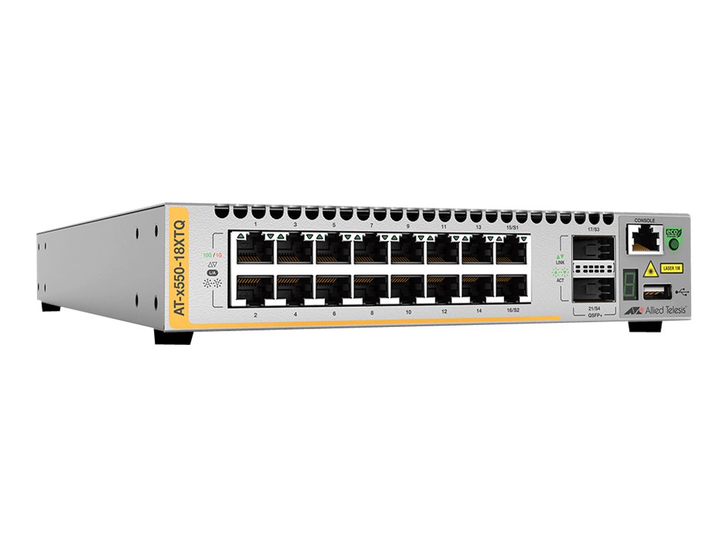 Allied Telesis AT X550-18XTQ - Switch - L3 - Smart - 16 x 100010000 + 2 x 40 Gigabit QSFP+ (Uplink)