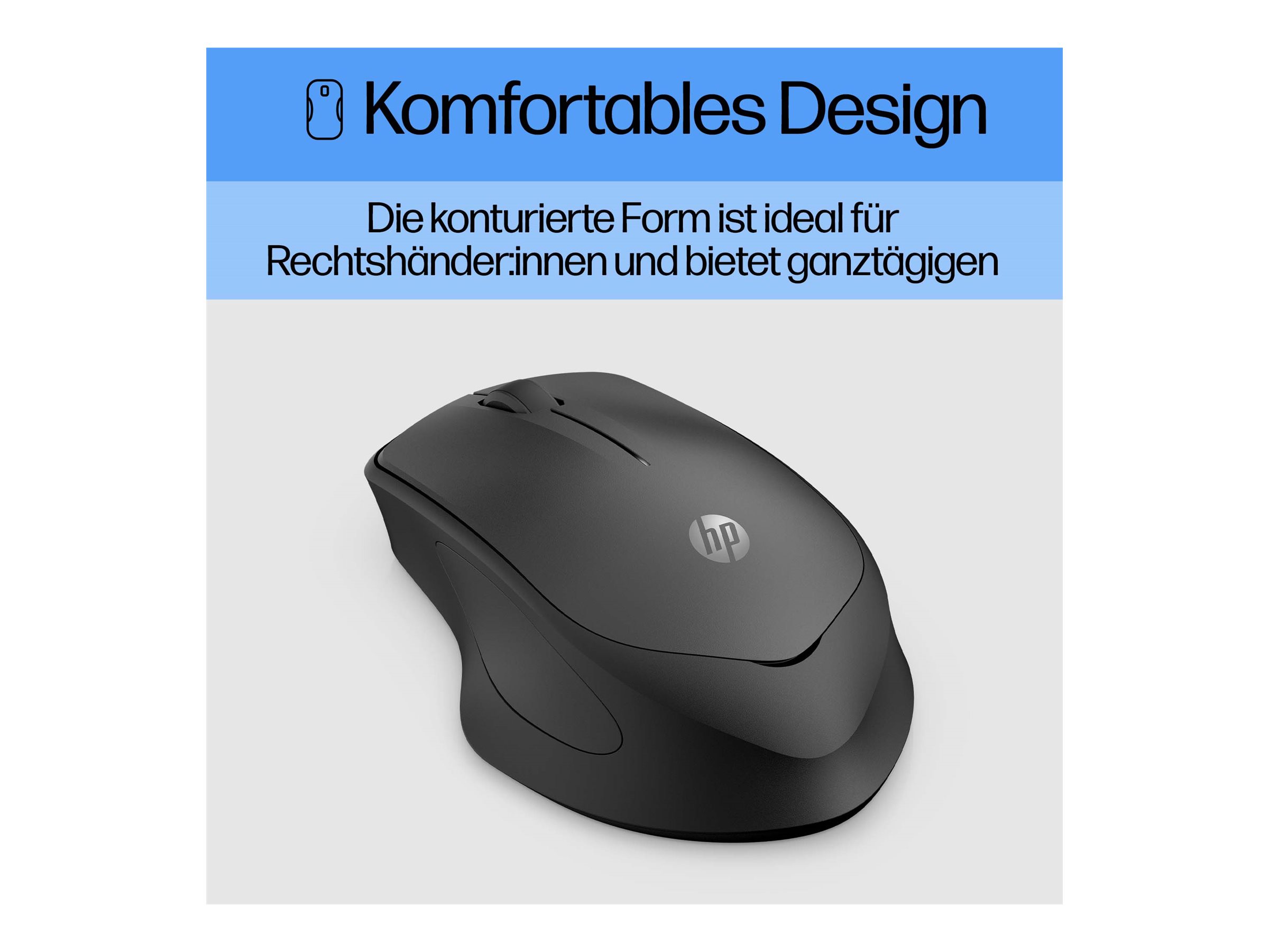 HP Silent 280M - Maus - kabellos - kabelloser Empfänger (USB)