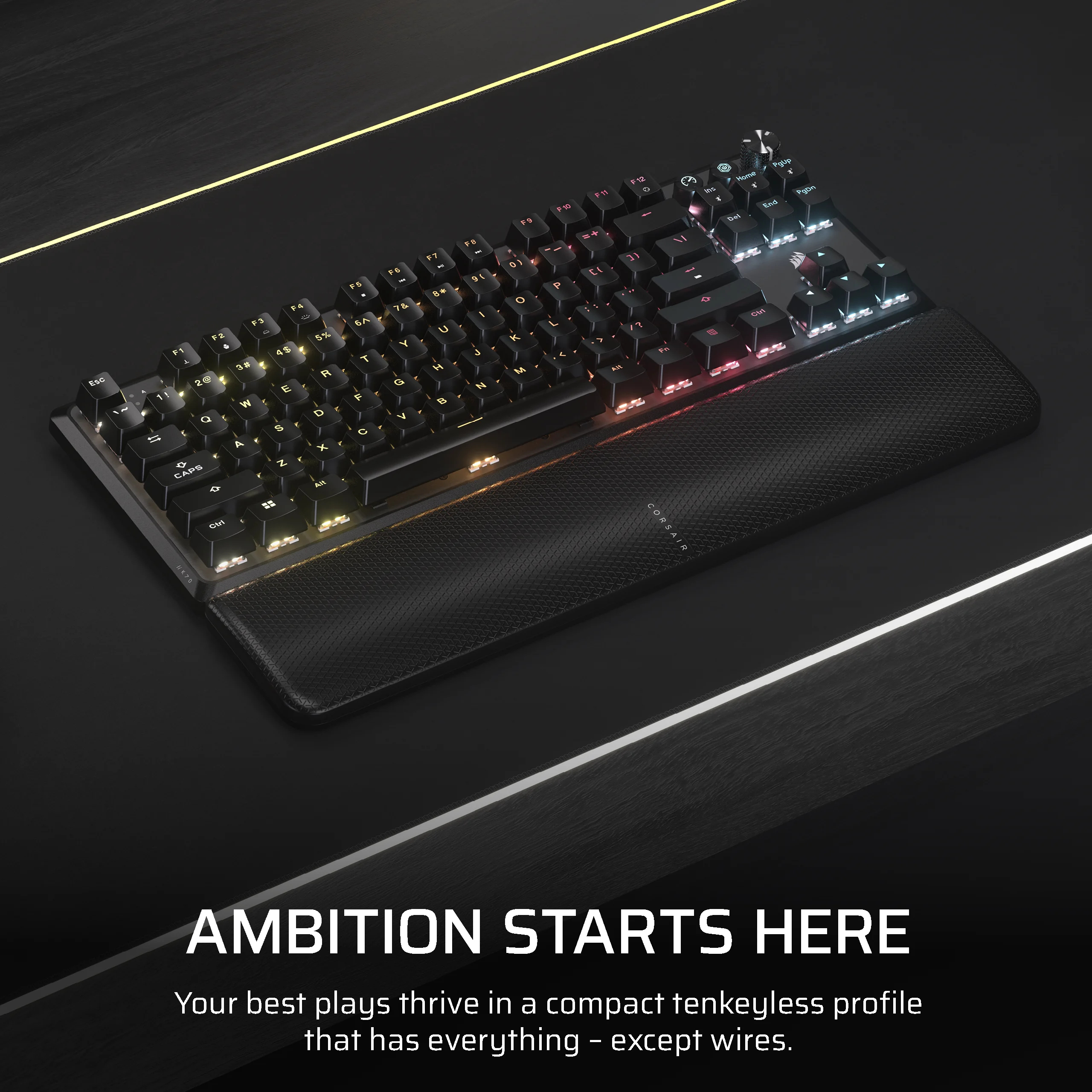 Corsair K70 CORE TKL WIRELESS RGB - Tastatur - TL: Deutsch, QWERTZ, Ansicht 2