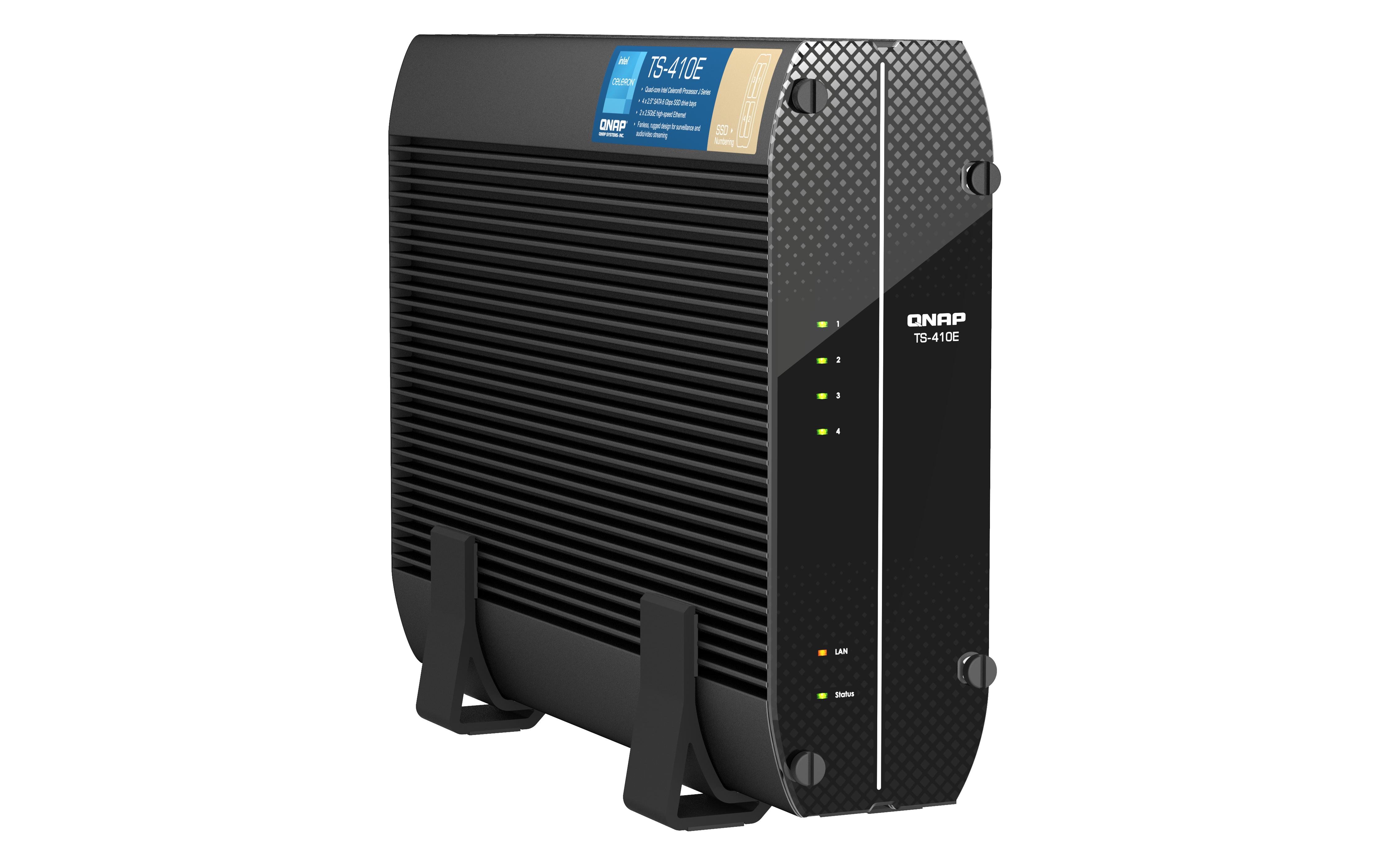 QNAP TS-410E - NAS - Tower - Intel® Celeron® - J6412 - Schwarz, Ansicht 4