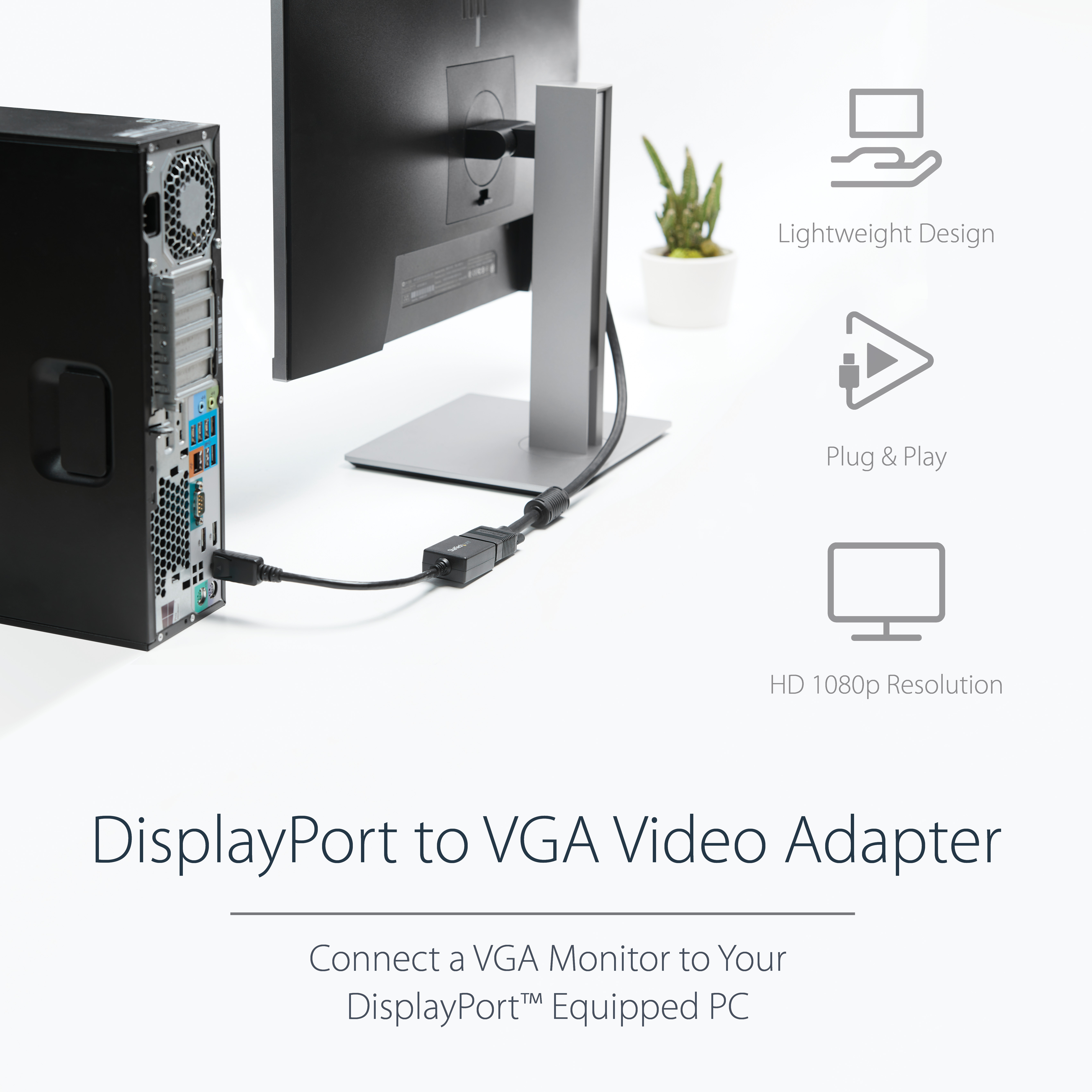 StarTech.com DisplayPort auf VGA Video Adapter - DP 20 Pin (St), Ansicht 2