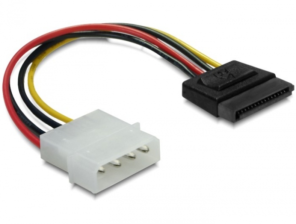 Delock Netzteil - interne Stromversorgung, 4-polig (M) - 15 PIN SATA Power (M) - 6 cm