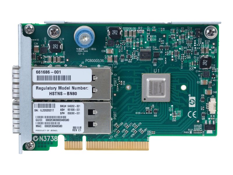 HP InfiniBand QDR/EN 10Gb Dual Port 544FLR-QSFP (649283-B21) - REFURB