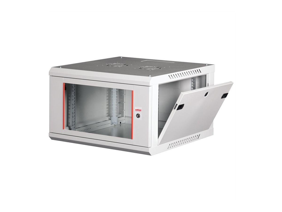 ROLINE Basic Plus - Gehäuse Netzwerkschrank - 600x600 BxT - geeignet für Wandmontage - RAL 7035, Hellgrau - 6U - 19, Ansicht 3