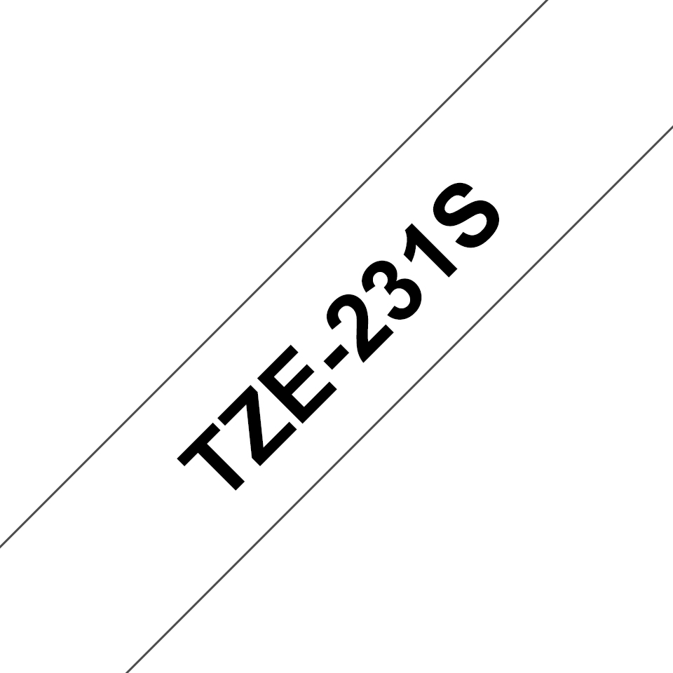 Brother TZe-231S - Schwarz auf Weiß - Rolle (1,2 cm x 4 m), Ansicht 2